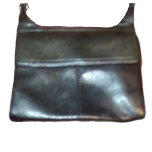 Fossil black leather organizer crossbody purse